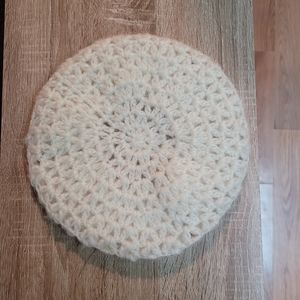 Knit White Beret